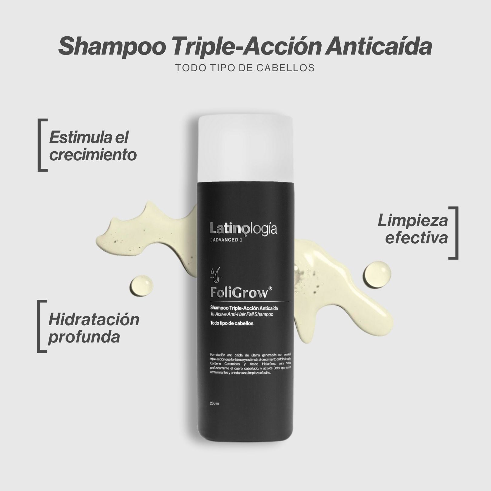 FoliGrow: Shampoo Triple-Acción Anticaída