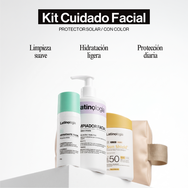 Kit facial para Piel Grasa a Mixta (Protector Solar Color)